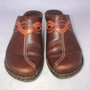 Josef Seibel Leather Clog Boho Urban Mule Slip On